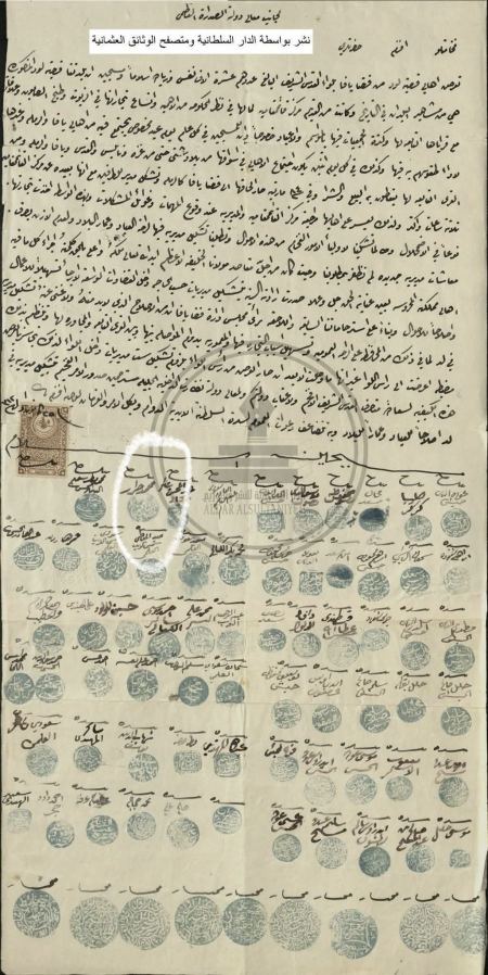 وثيقة تاريخية تعود للعام 1896 - تظهر تواجد ابناء الجرار في مدينة اللد .. 