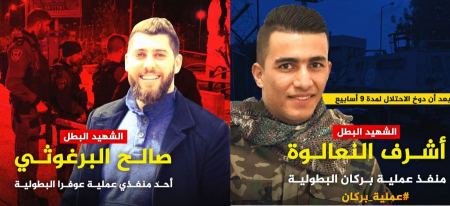 نعي شهداء الوطن " الشهيد : أشــــــرف نعالوة " و " الشهيد : صالح البرغوثي " 